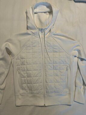 White Old Navy Quilted hooded Sweatshirt size S